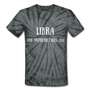 Libra- Unisex Tie Dye T-Shirt - spider black