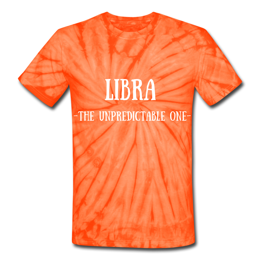 Libra- Unisex Tie Dye T-Shirt - spider orange