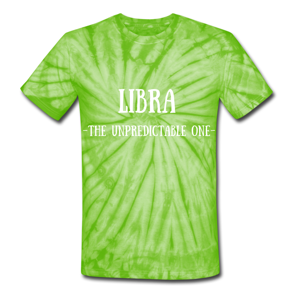 Libra- Unisex Tie Dye T-Shirt - spider lime green
