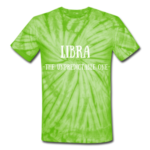 Libra- Unisex Tie Dye T-Shirt - spider lime green