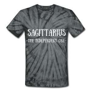 Sagittarius- Unisex Tie Dye T-Shirt - spider black