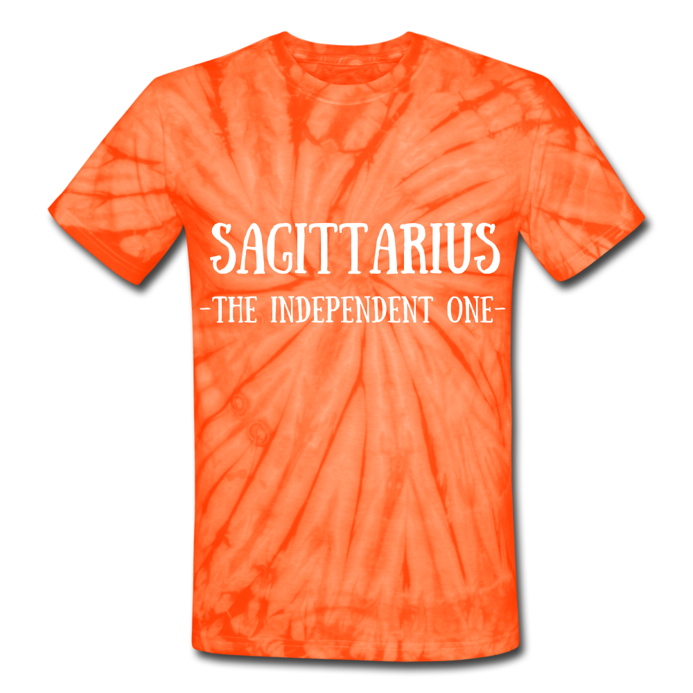 Sagittarius- Unisex Tie Dye T-Shirt - spider orange