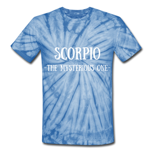 Scorpio- Unisex Tie Dye T-Shirt - spider baby blue