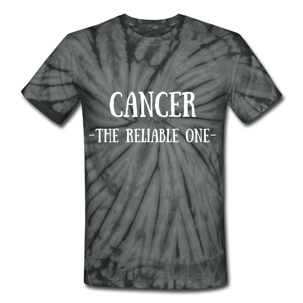 Cancer- Unisex Tie Dye T-Shirt - spider black