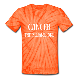 Cancer- Unisex Tie Dye T-Shirt - spider orange