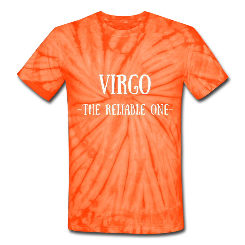 Virgo- Unisex Tie Dye T-Shirt - spider orange