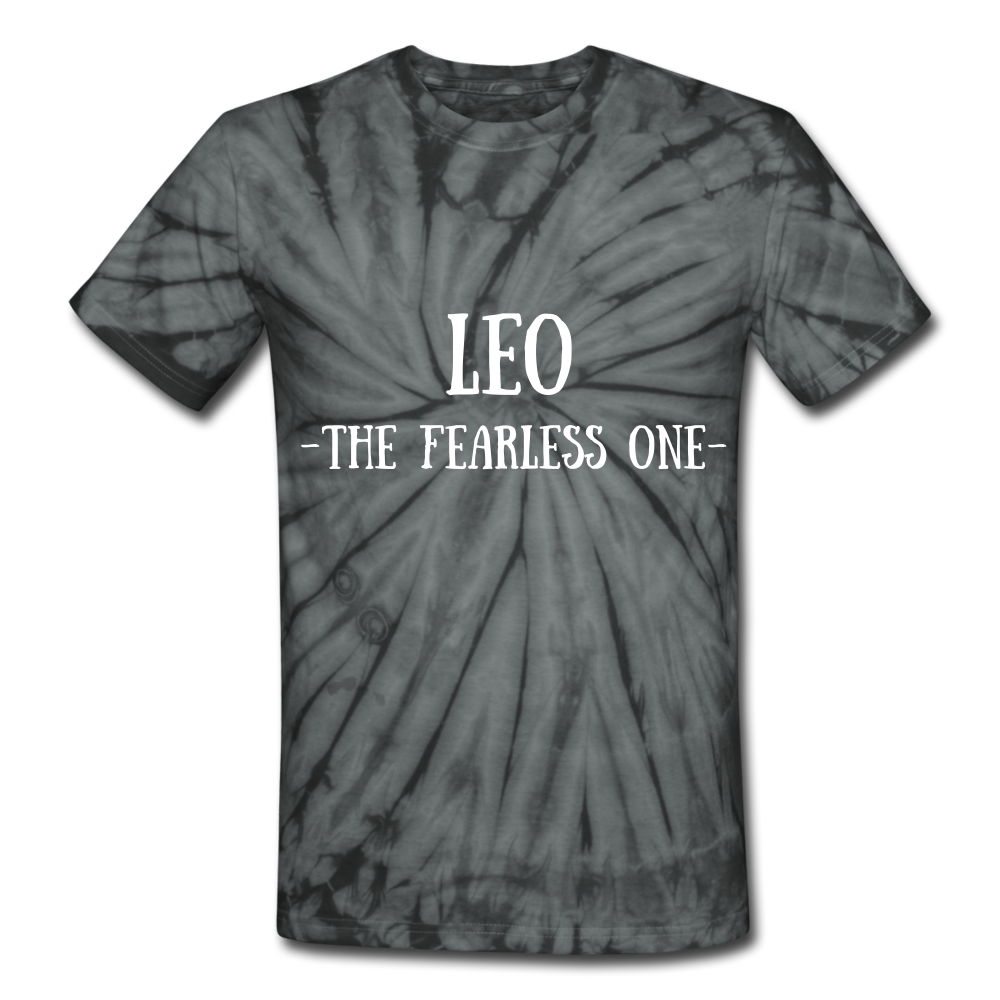 Leo- Unisex Tie Dye T-Shirt - spider black