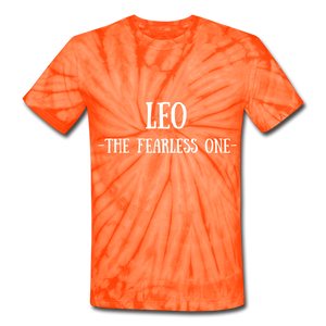 Leo- Unisex Tie Dye T-Shirt - spider orange
