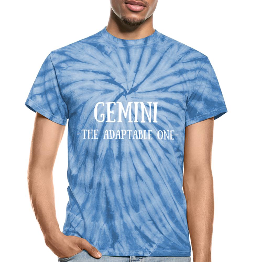 Gemini- Unisex Tie Dye T-Shirt - spider baby blue