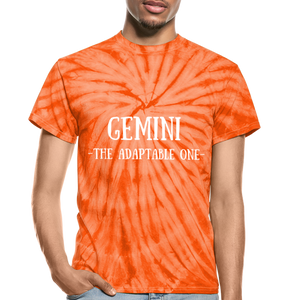Gemini- Unisex Tie Dye T-Shirt - spider orange