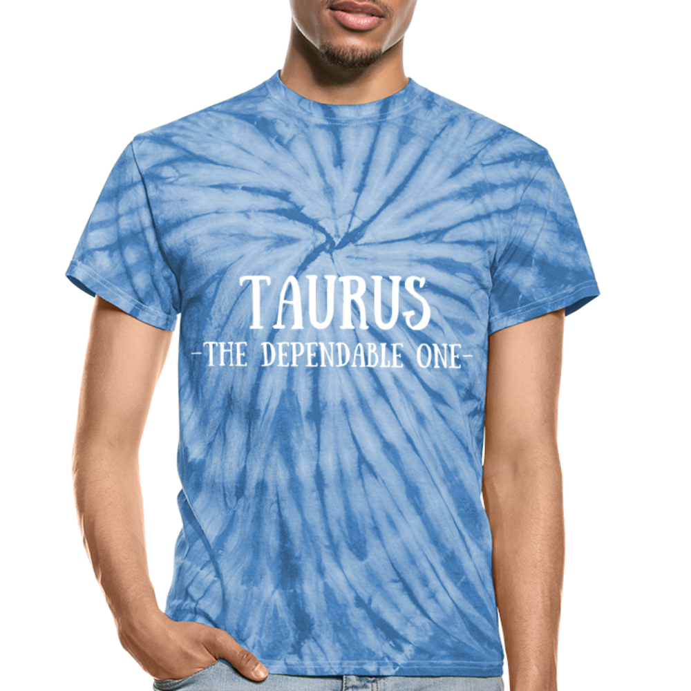 Taurus- Unisex Tie Dye T-Shirt - spider baby blue