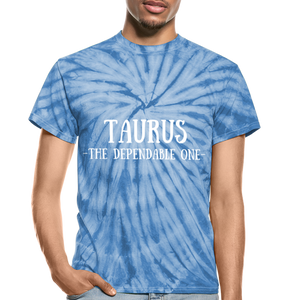 Taurus- Unisex Tie Dye T-Shirt - spider baby blue