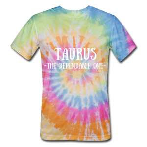 Taurus- Unisex Tie Dye T-Shirt - rainbow
