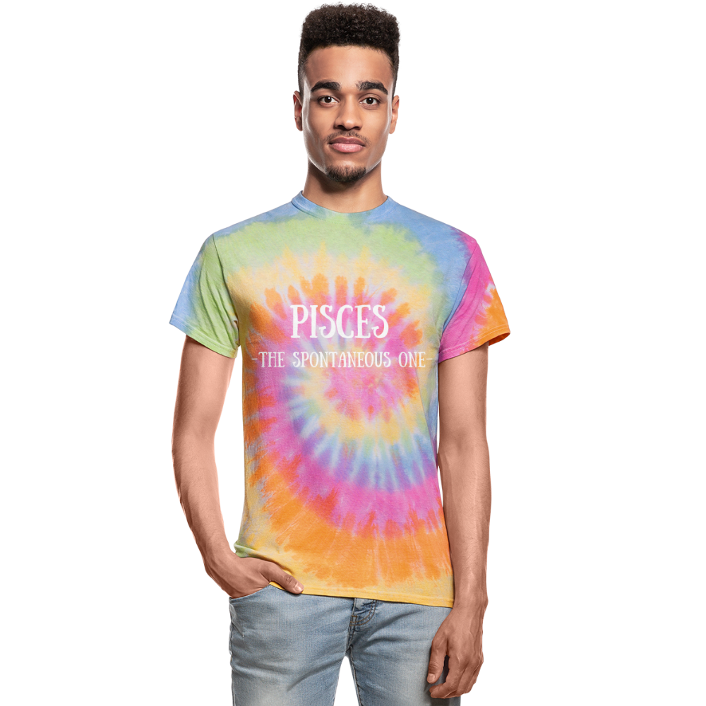 Pisces- Unisex Tie Dye T-Shirt - rainbow