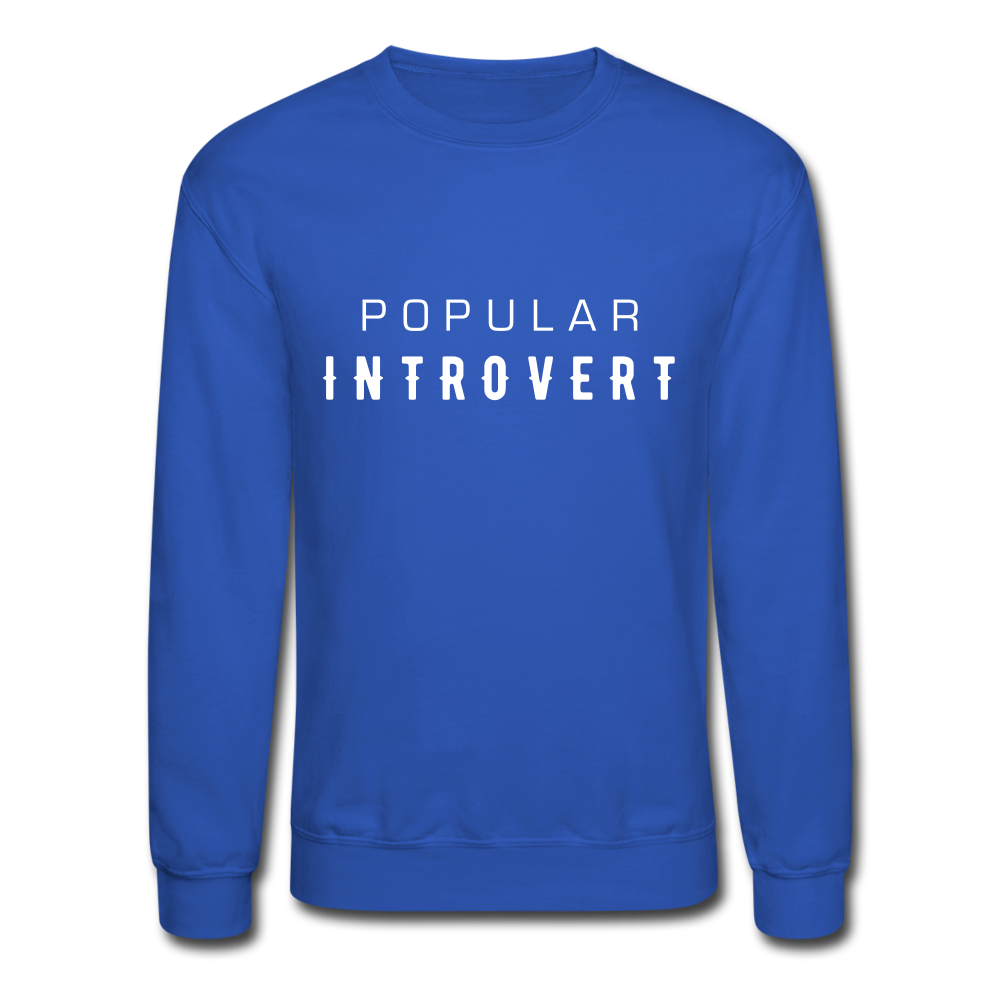 Popular Introvert Crewneck Sweatshirt - royal blue