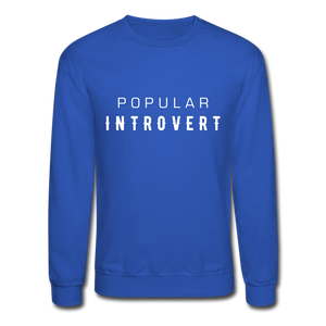 Popular Introvert Crewneck Sweatshirt - royal blue
