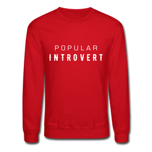 Popular Introvert Crewneck Sweatshirt - red