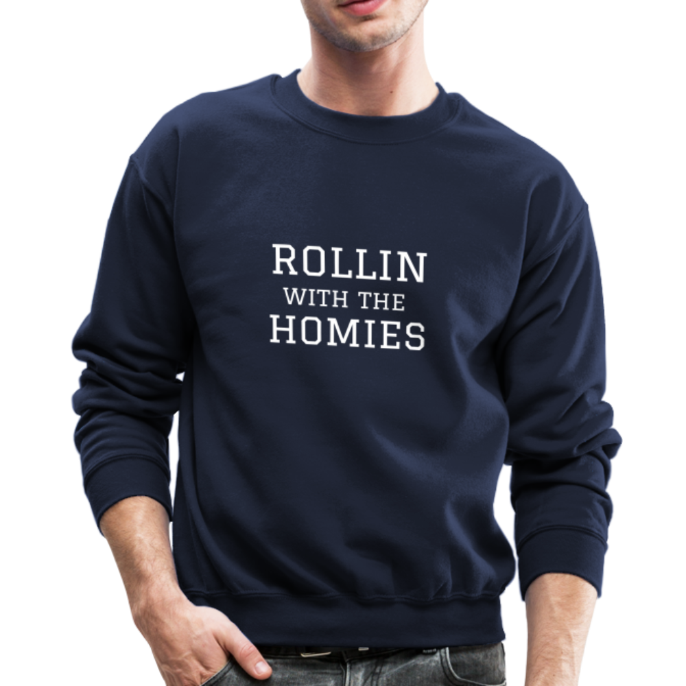 Rollin with the Homies Crewneck Sweatshirt - navy