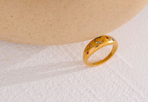 Gold Multi Colored Celestial Ring