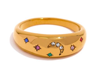 Gold Multi Colored Celestial Ring
